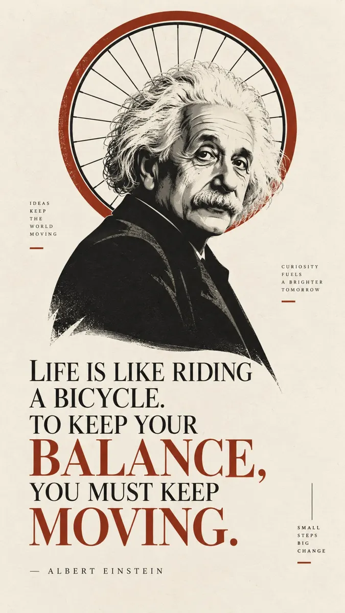 Albert Einstein Bicycle Quote Motivational Wallpaper