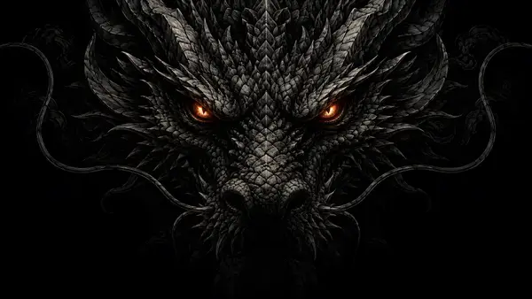Black Dragon Glowing Eyes Wallpaper wallpaper
