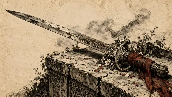 Engraved Sword Stone Wallpaper