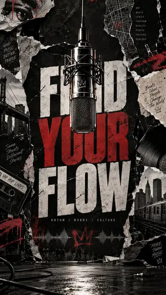 Find Your Flow Music Microphone Collage Wallpaper