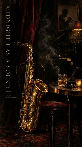Gold Saxophone Dark Jazz Club Wallpaper wallpaper