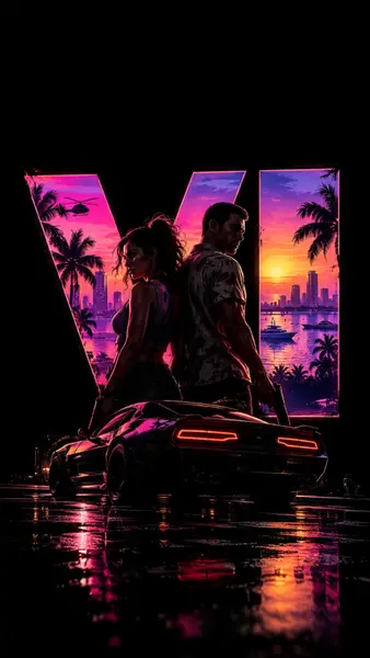 GTA 6 Characters Sunset City Wallpaper