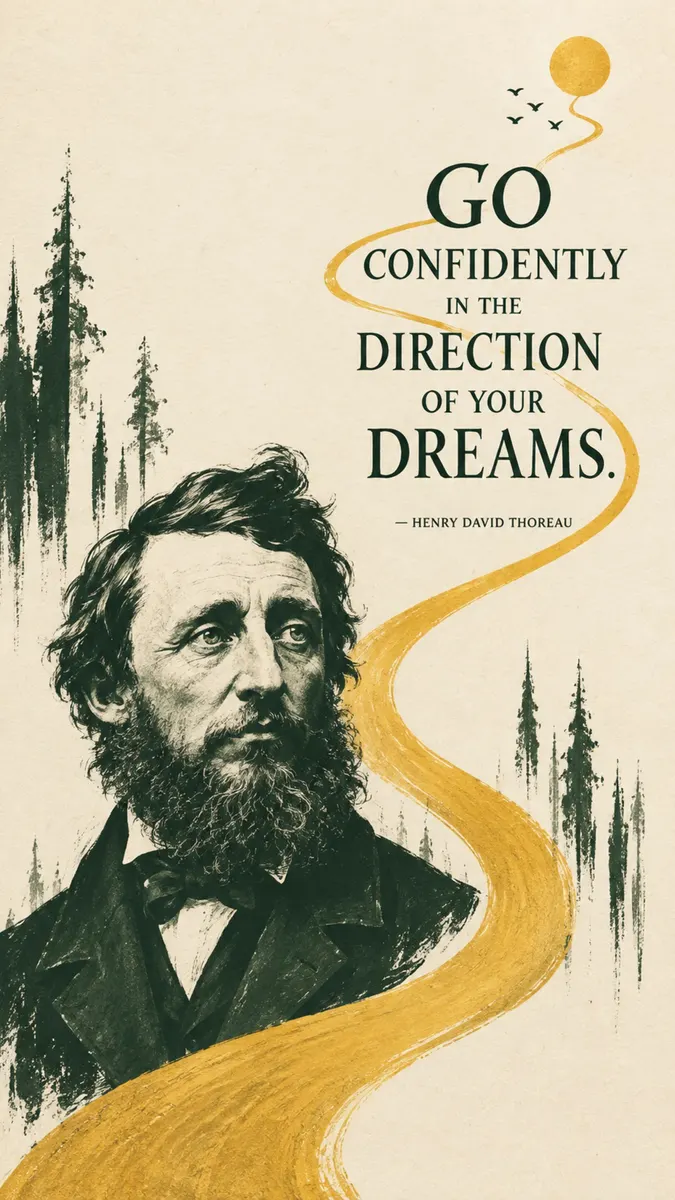 Henry David Thoreau Quote Motivational Wallpaper