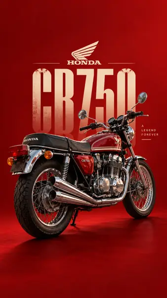 Honda CB750 Red Motorcycle Wallpaper