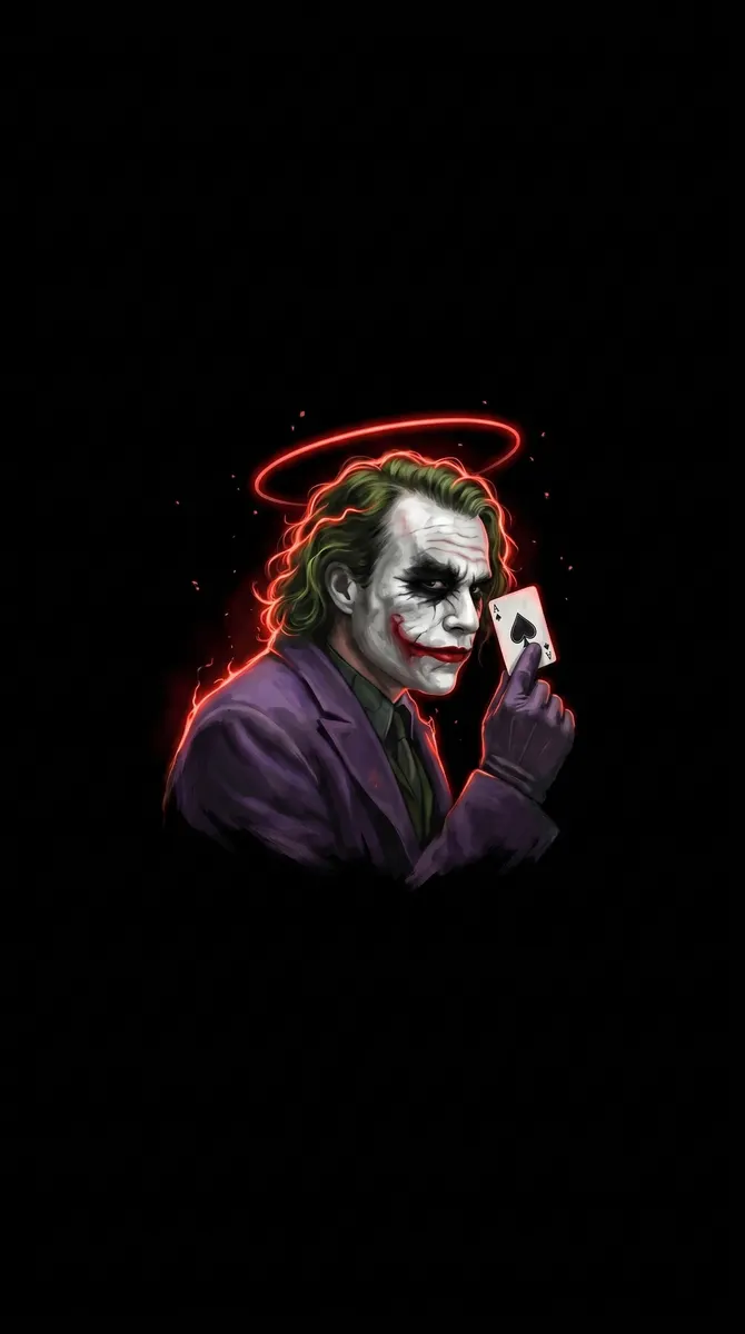 Joker Playing Card Red Halo Wallpaper