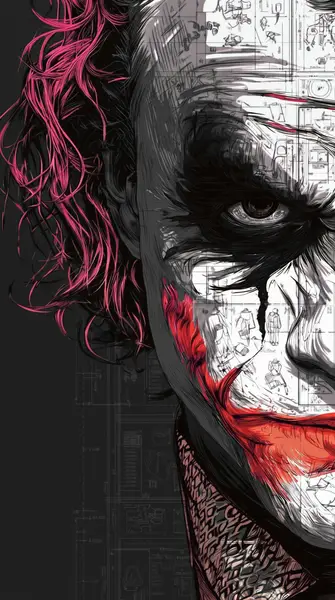 Joker Sketch Style Portrait Wallpaper