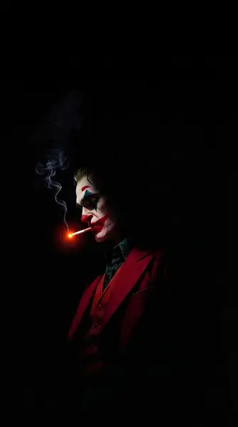 Joker Smoking Red Suit Wallpaper