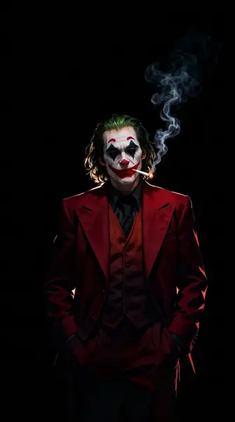 Joker Smoking Red Suit Wallpaper wallpaper
