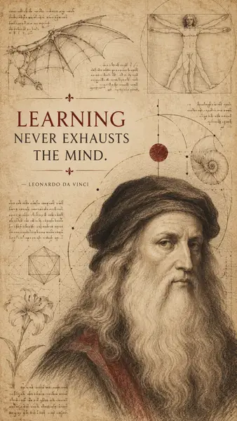 Leonardo da Vinci Quote Motivational Wallpaper wallpaper