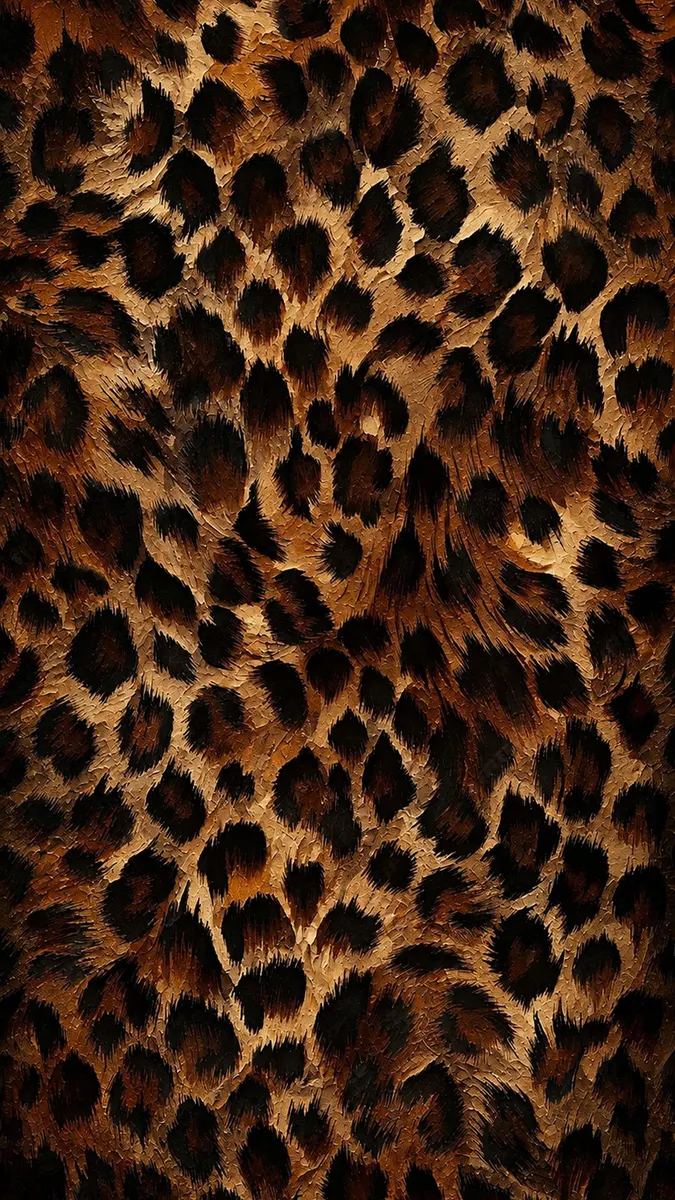 Primer plano de un patrón de estampado de leopardo texturizado con manchas de ón oscuro y negro sobre un fondo bronceado.