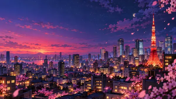 Lofi Tokyo Hintergrundbild wallpaper