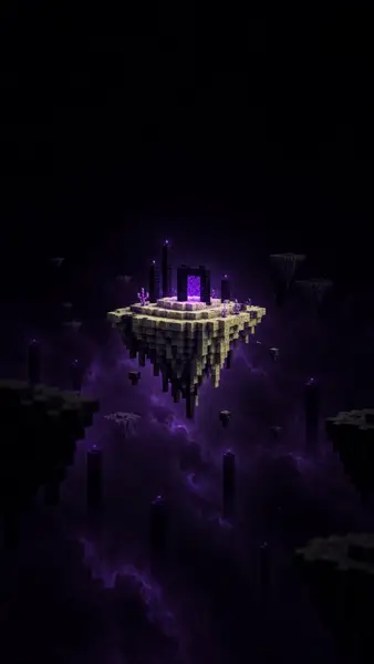 Minecraft End Portal Floating Island Wallpaper