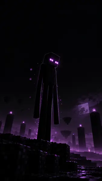 Minecraft Enderman Purple Glow Wallpaper