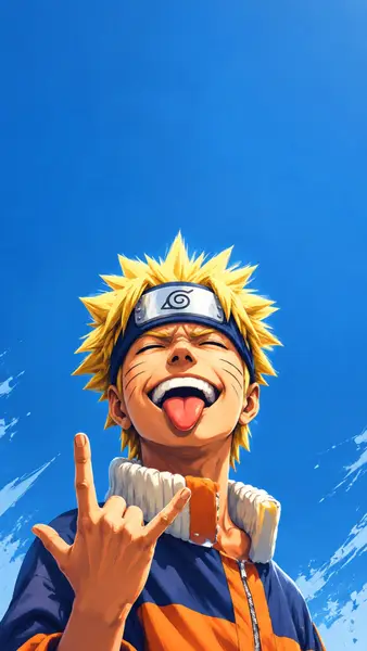 Naruto Smiling Spiky Hair Blue Sky Wallpaper