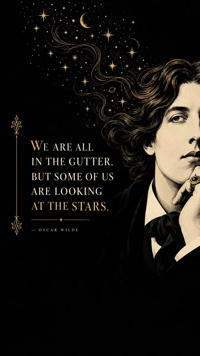 Oscar Wilde Stars Quote Literary Wallpaper