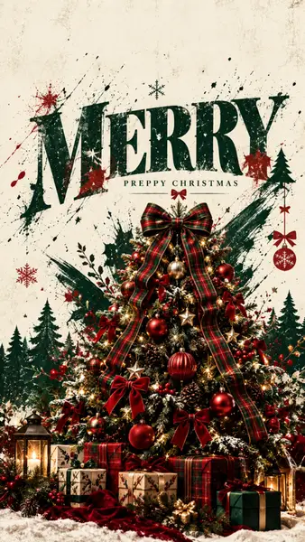 Preppy Christmas Phone Wallpaper