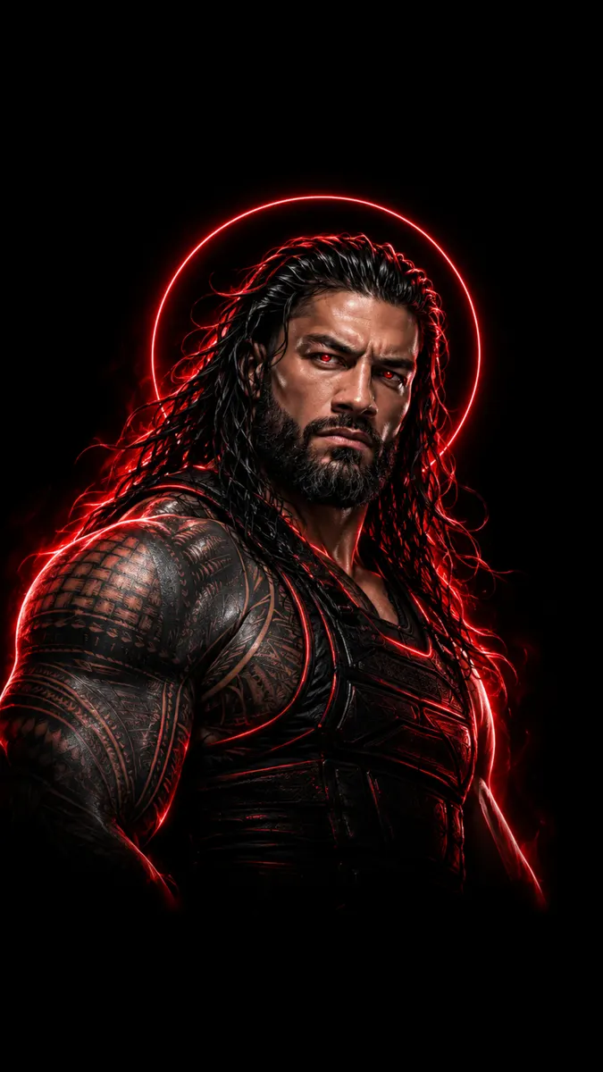 Roman Reigns Red Glow Wallpaper