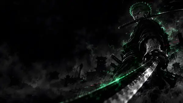 Roronoa Zoro Green Aura Wallpaper