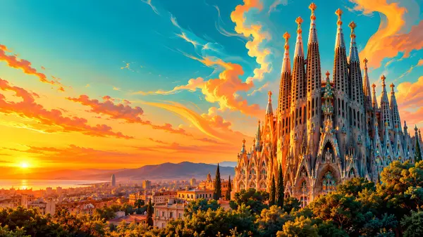 Fond d'écran de Sagrada Família Barcelone Espagne wallpaper
