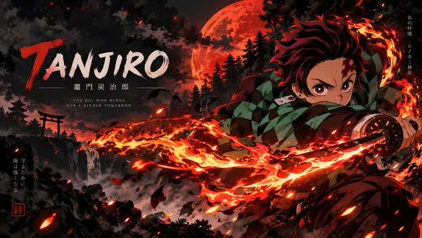 Tanjiro Kamado Fire Sword Wallpaper
