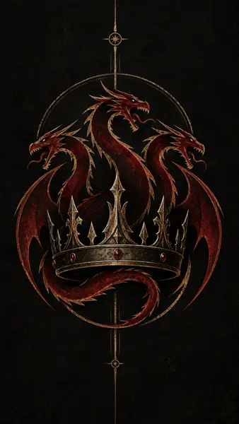 Three Headed Red Dragon Crown Wallpaper wallpaper