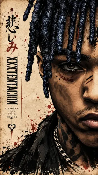 XXXTentacion Portrait Paper Texture Wallpaper