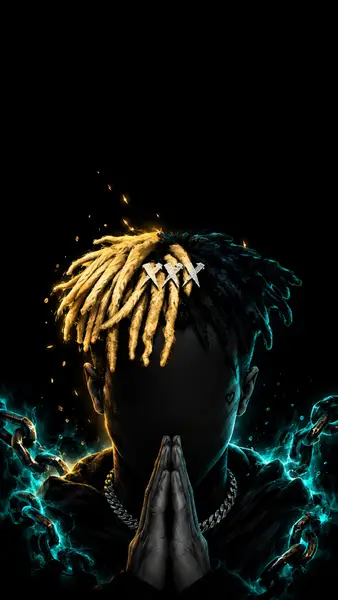 XXXTentacion Praying Hands Dark Art Wallpaper