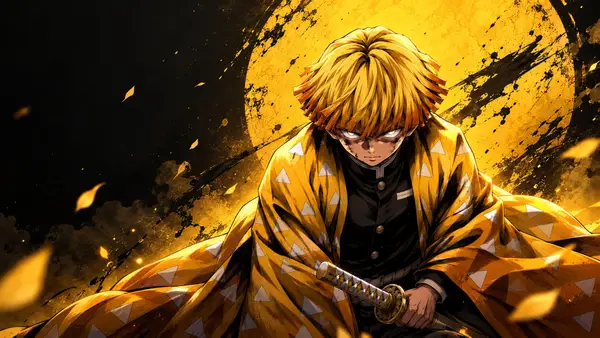 Zenitsu Agatsuma Desktop Wallpaper
